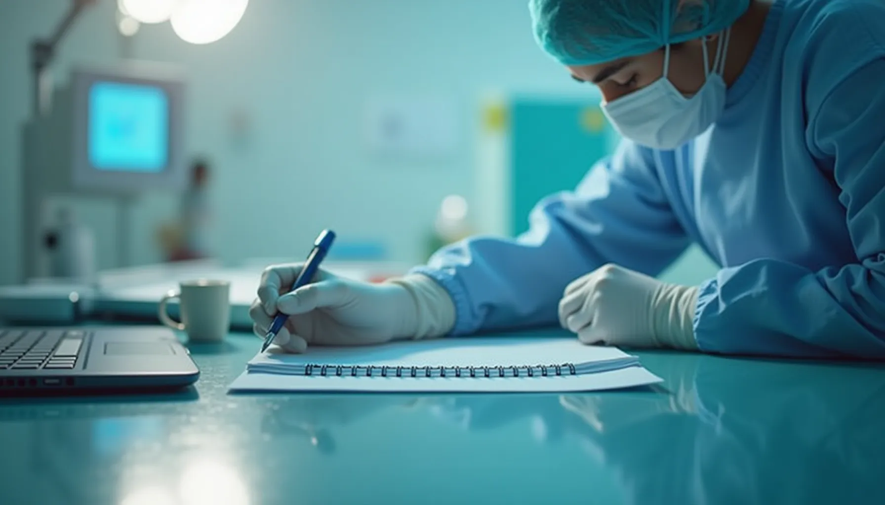 A healthcare professional studies data, illustrating how AI is transforming healthcare.