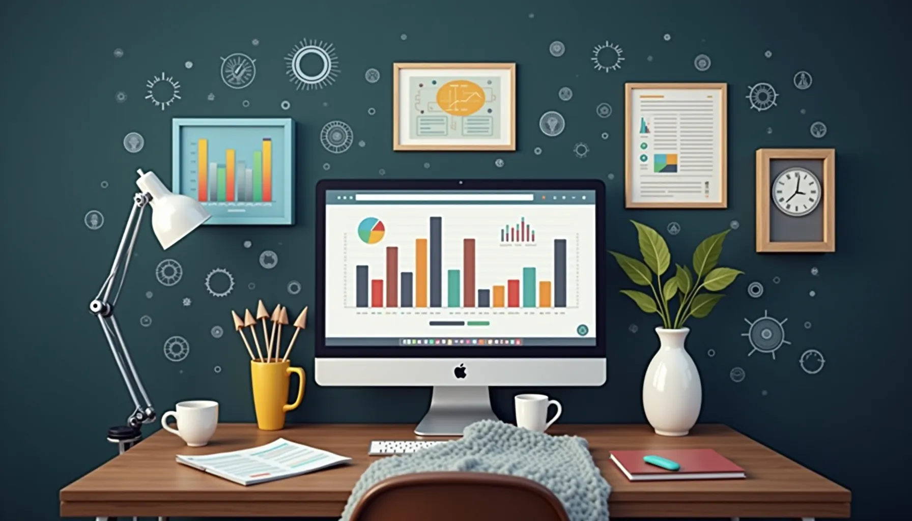 A workspace displaying graphs and charts illustrating aida advertising examples on a computer screen.
