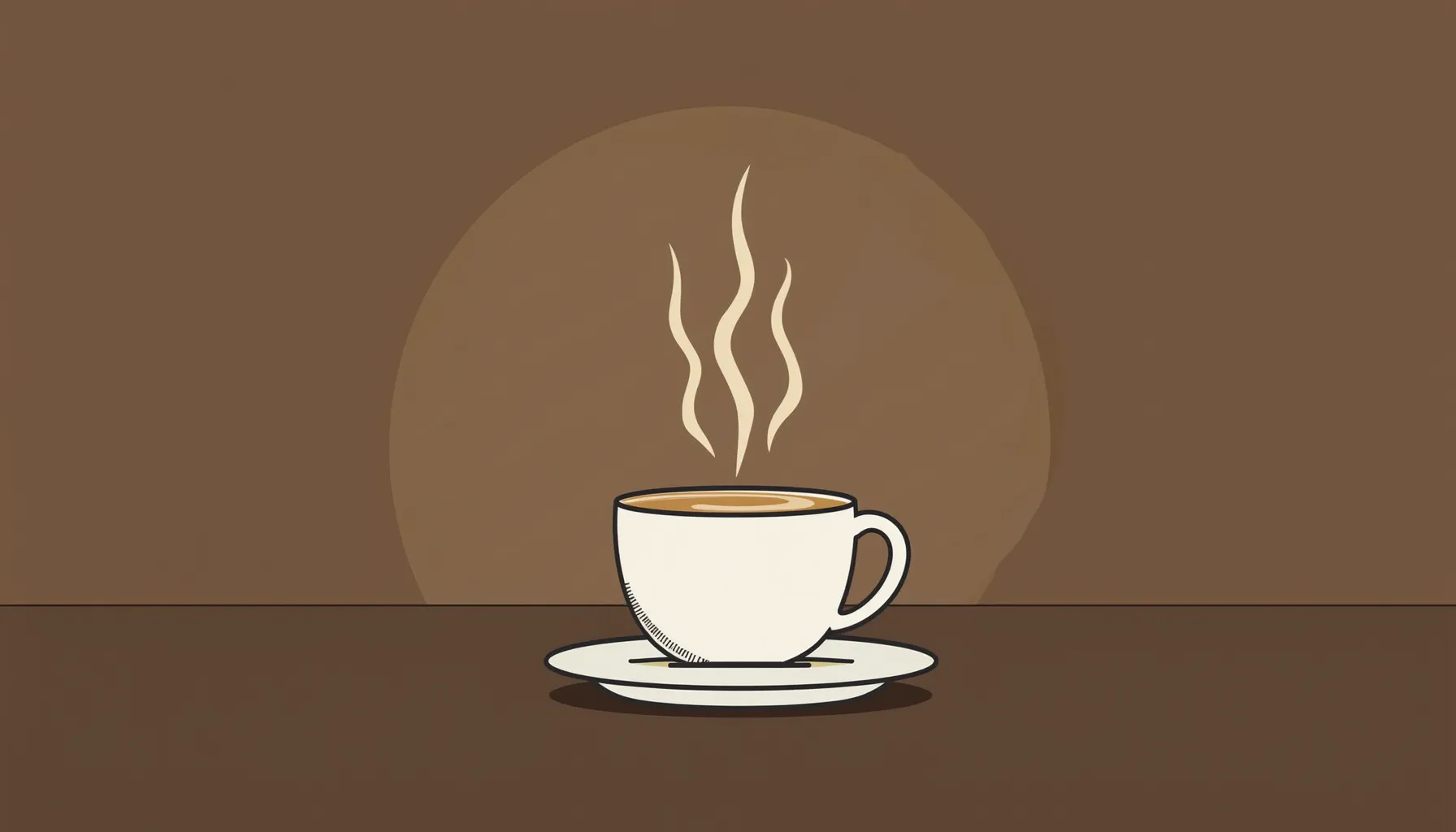 A steaming cup of cortadito coffee rests on a small saucer against a warm background.