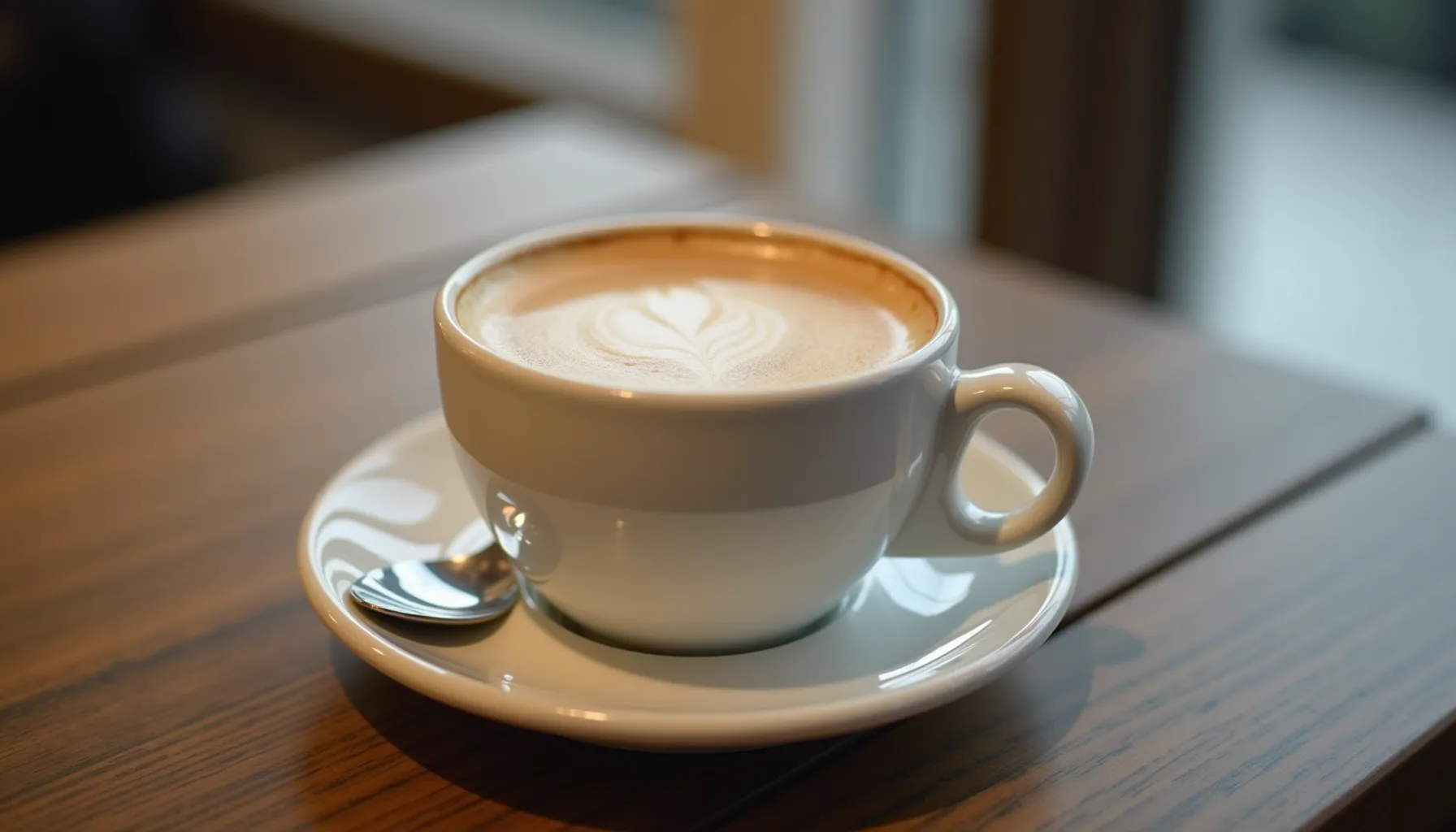 A beautifully crafted latte in a cup, showcasing the black rock coffee menu's delicious offerings.