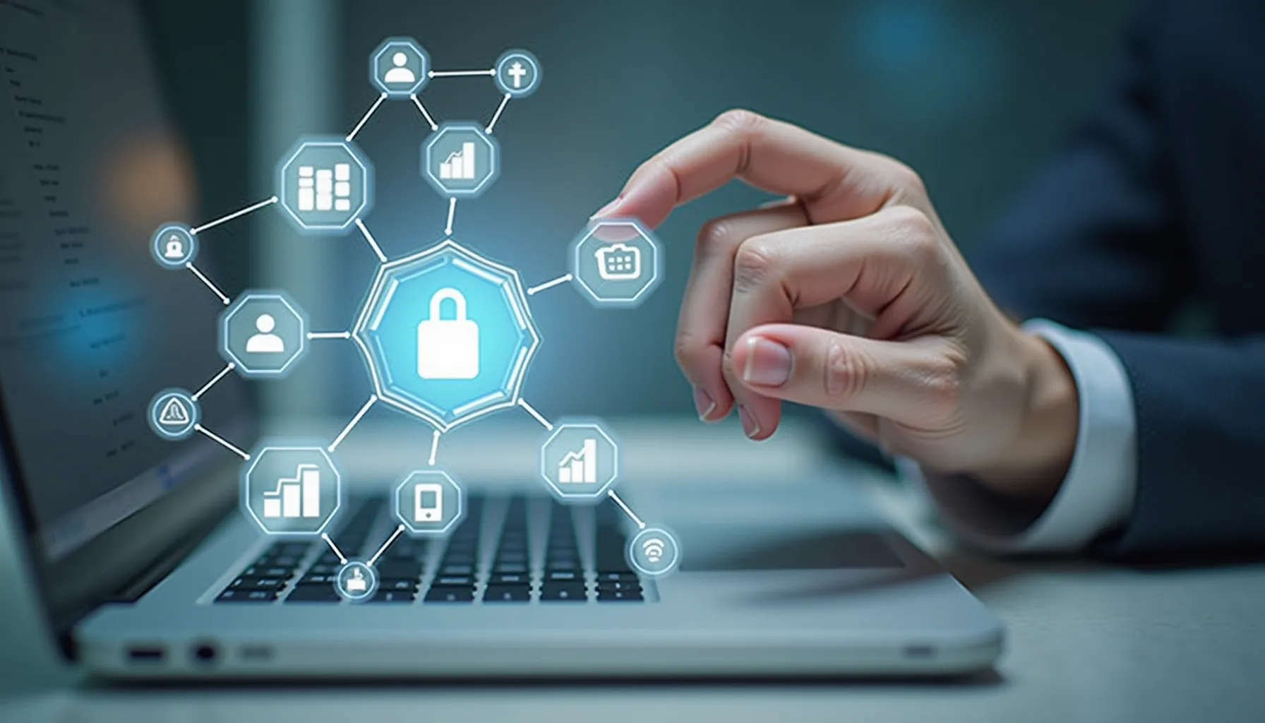 A hand interacts with a digital interface, illustrating concepts related to the Amazon Nova Act.