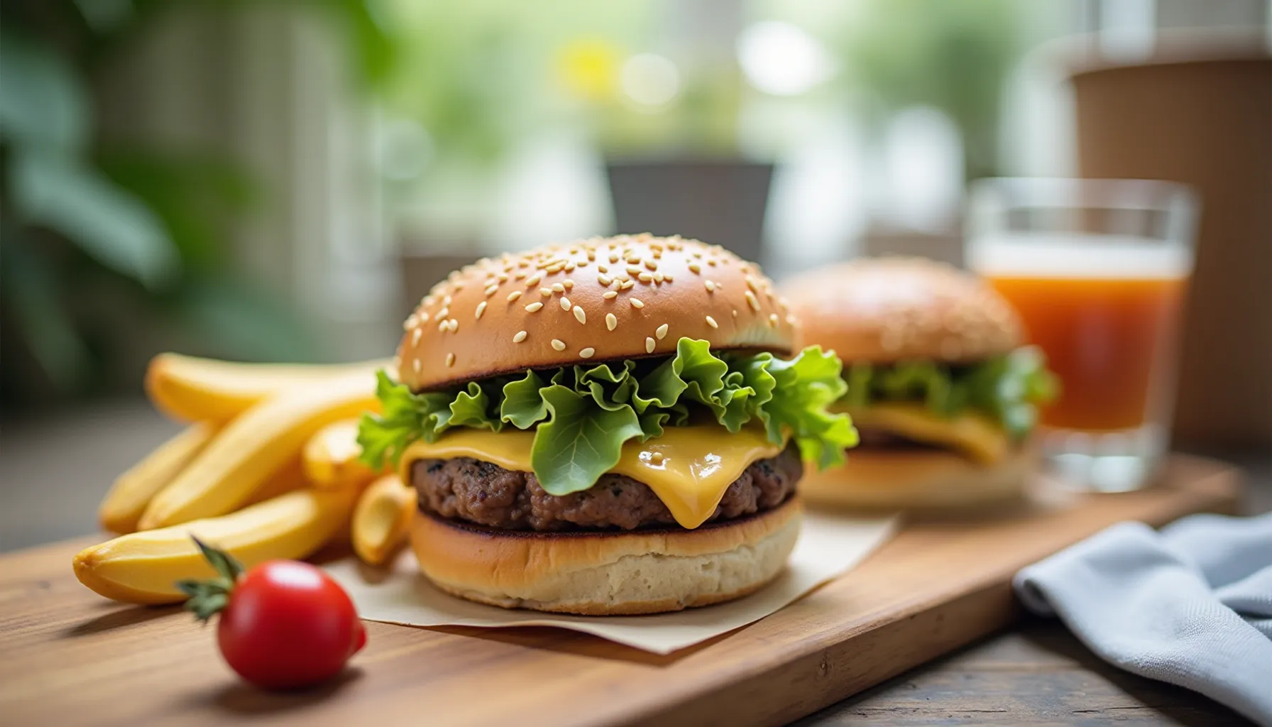 A delicious burger served at Larry and Milt's Western Cafe, featuring fresh ingredients.