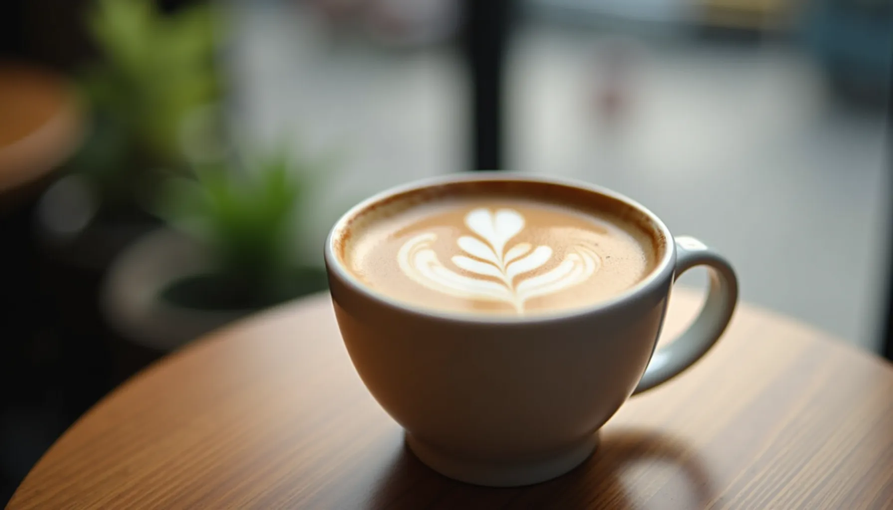 A latte art design atop a cup, illustrating how to spell cafe in French with coffee culture.