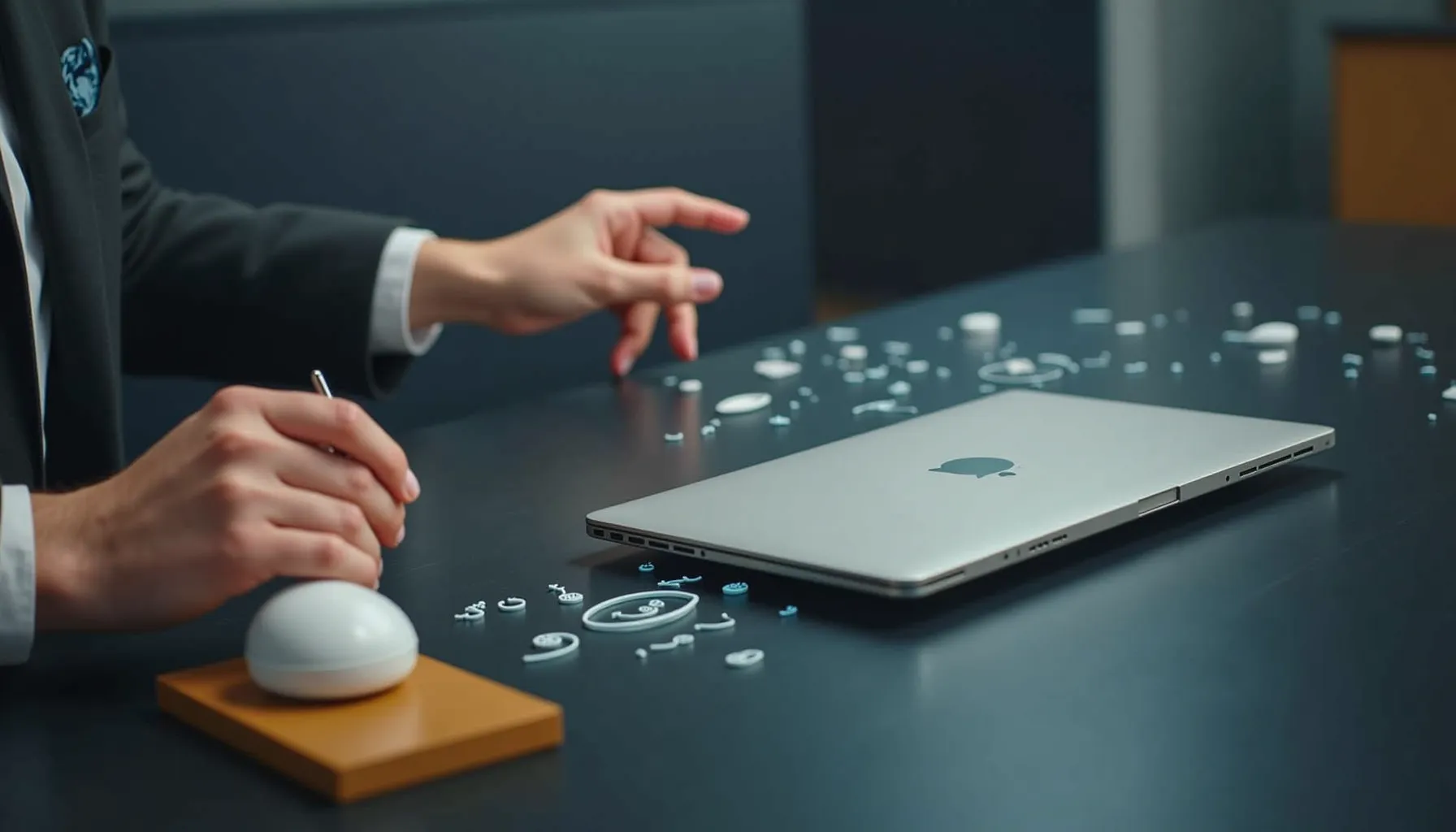 A person working on a laptop asks, how do I make AI work on Google Chrome using creative tools?
