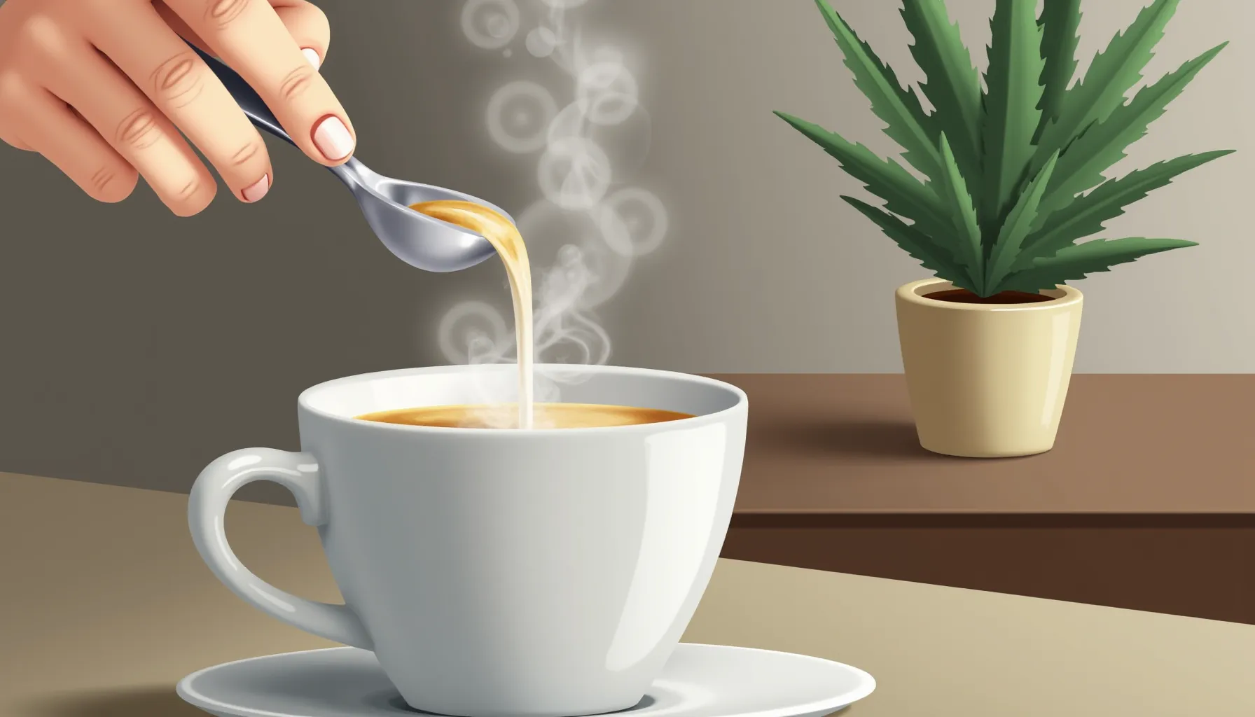 A hand adds a spoonful of coffee to a steaming cup, highlighting coffee market research trends.